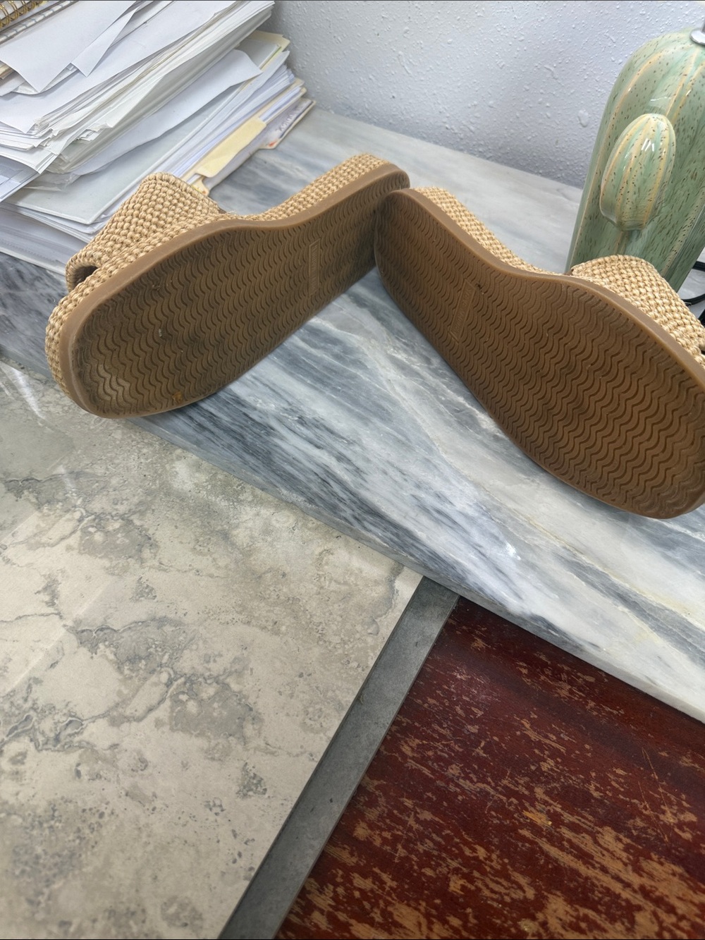 Steve Madden Natural Woven Slide Sandals - Picture 2 of 3